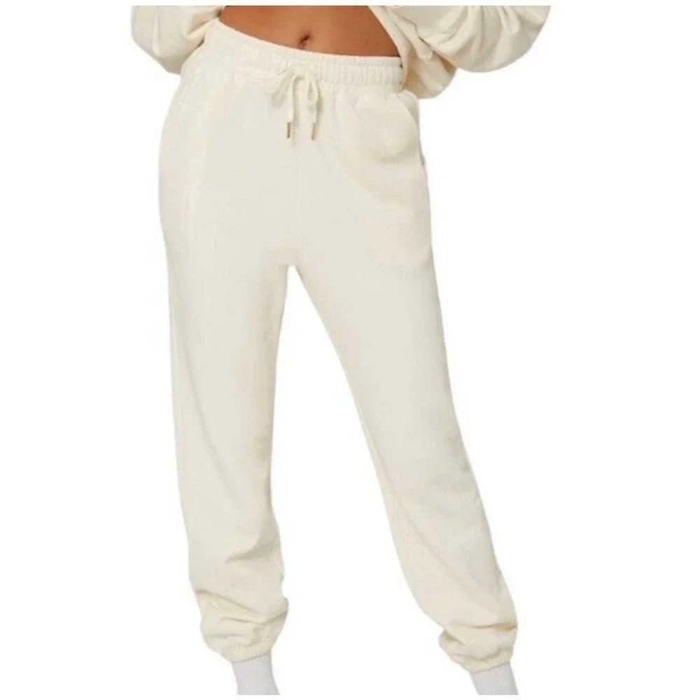 NEW WeWoreWhat Women's Size Small Off White Jogger Style Sweatpants